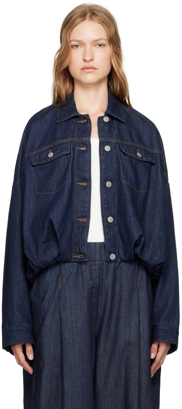 Dries Van Noten Blue Round Denim Jacket - Jackets - Free