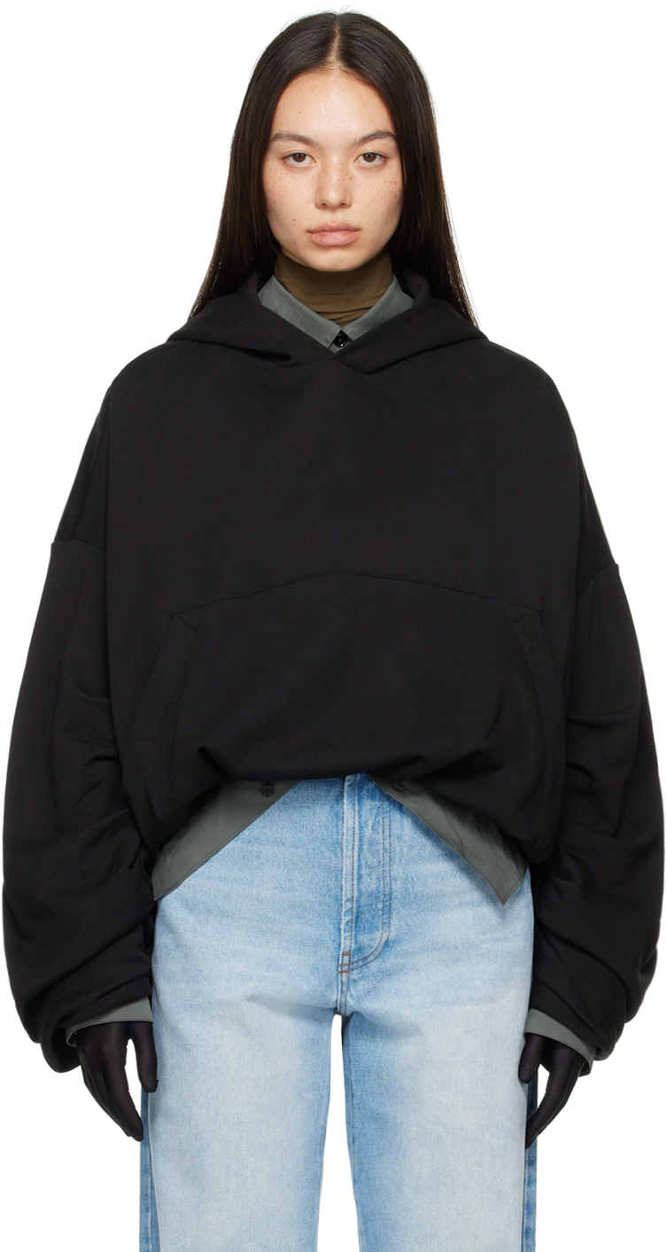 Black Draped Hoodie – On Sale Now with Up to 45% Off