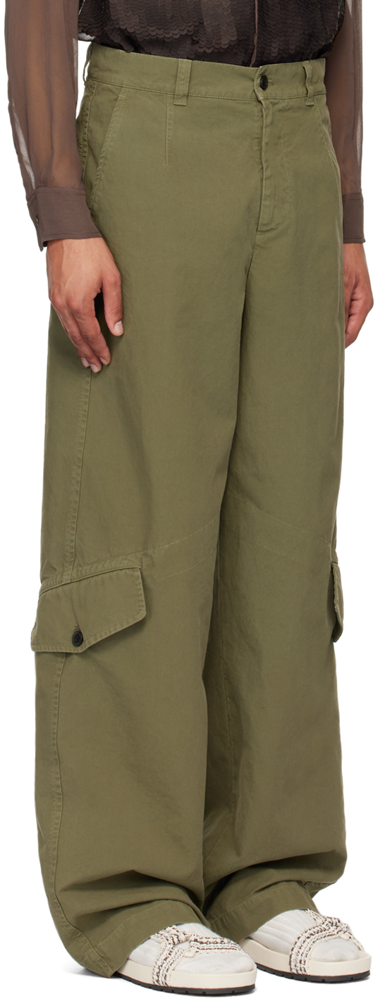 大人気【Dries Van Noten】Herringbone Loose Fit Cargo Pants Dries-Van-Noten-Loose-Fit-Wide