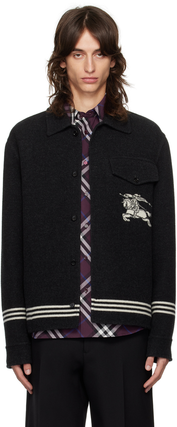 Burberry Gray EKD Wool Jacket - Jackets - Save Extra 10% OFF