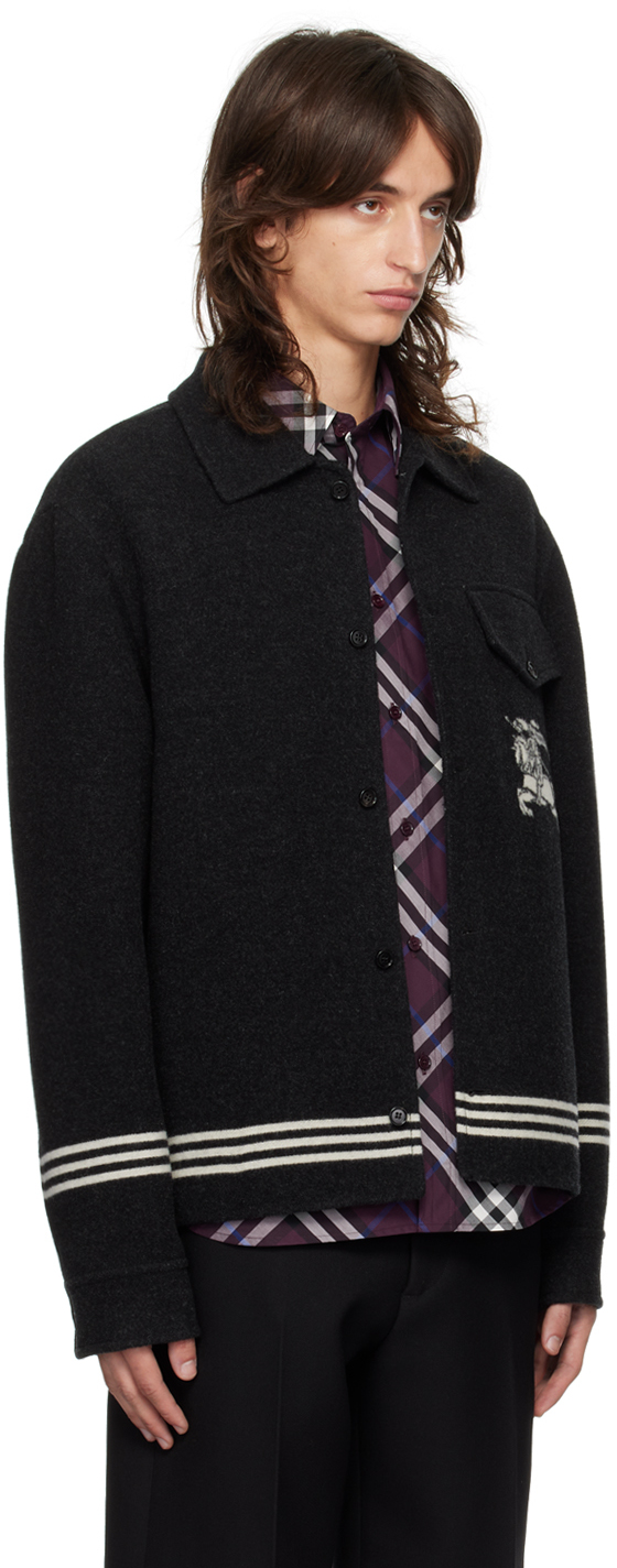 Burberry Gray EKD Wool Jacket - Jackets - Save Extra 10% OFF