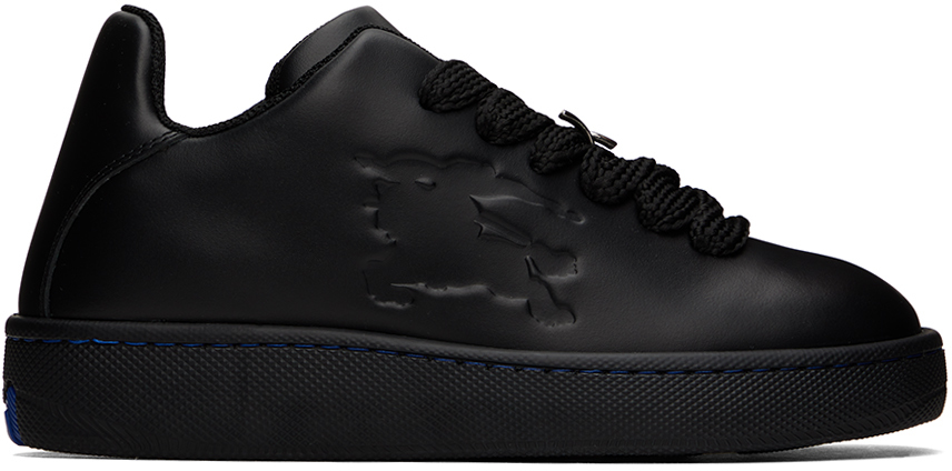 スニーカー BURBERRY Black Leather Box Sneakers 242376M237006_1.jpg