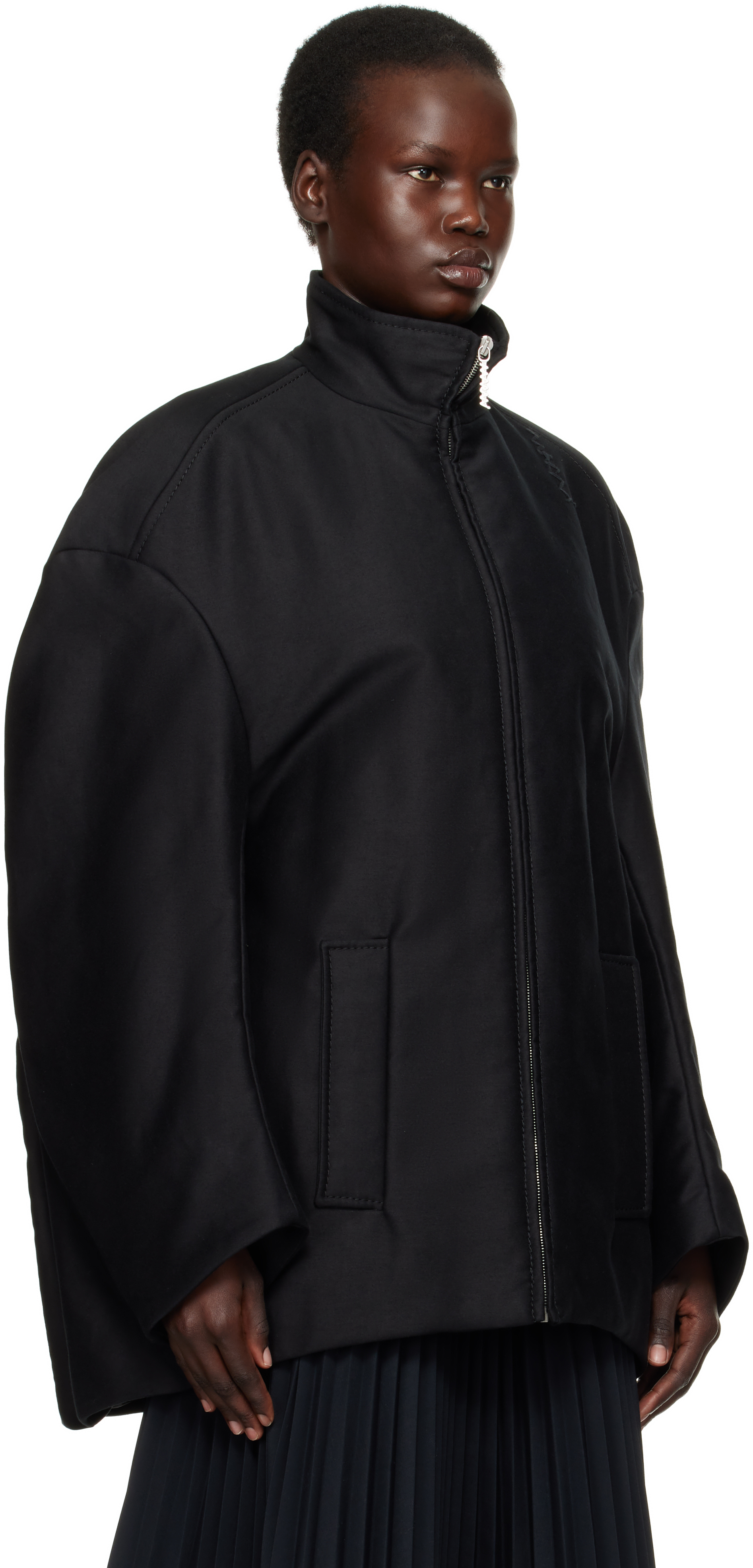 Marni Black Organic Cotton Oversized Jacket - Coats - Free