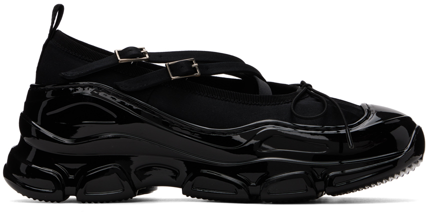 【Simone Rocha】ブラックClassic Criss Cross Tracker シューズ Simone Rocha: Women's Classic Criss Cross Tracker Ballerina