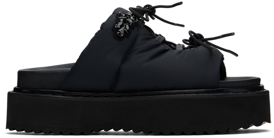 【Simone Rocha】ブラック Ghillie プラットフォーム ブローグ Black Platform Ghillie Brogues by Simone Rocha on Sale