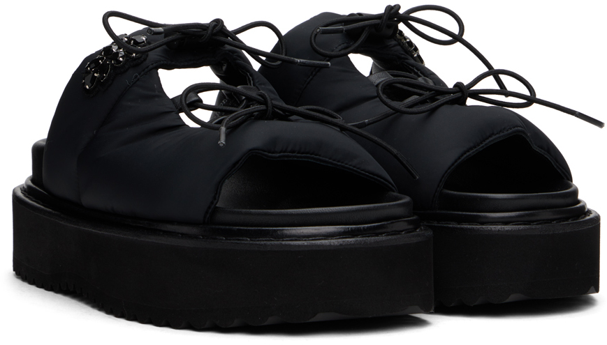 Simone Rocha Black Platform Ghillie Sandals - Shoes