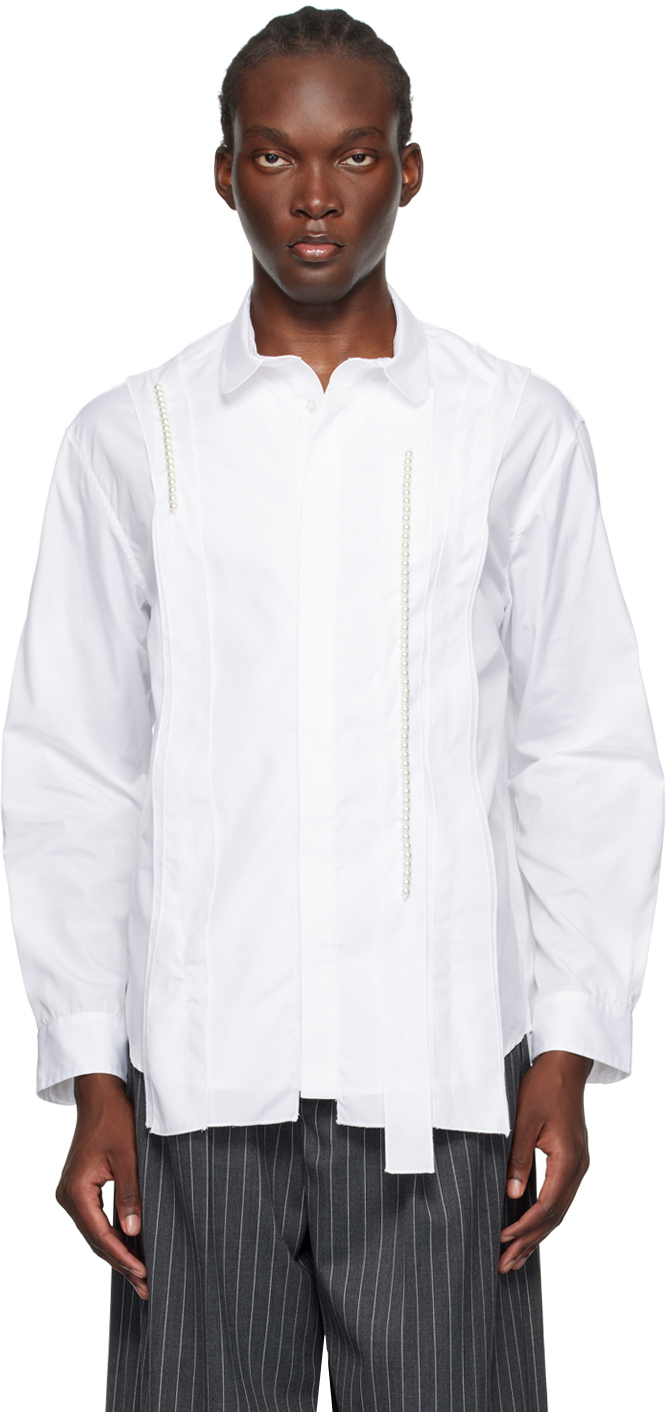 Simone Rocha エンヘリッシュトトレス 7122T0109 WHITE Simone Rocha White Inverted Seam Shirt - Shirts - Compare