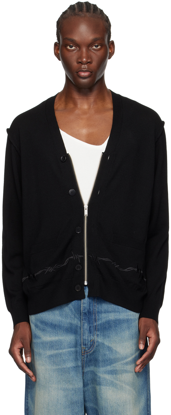 UNDERCOVER Black Zip Cardigan JP 3 = S - Sweaters - BeyondStyle UNDERCOVER Black Zip Cardigan JP 3 = S - Sweaters - BeyondStyle