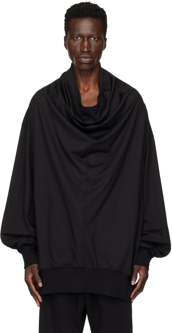 トップス JULIUS DRAPE TOP ver.2 BLACK Julius Black Drape Long Sleeve T-Shirt - T-Shirts - Compare