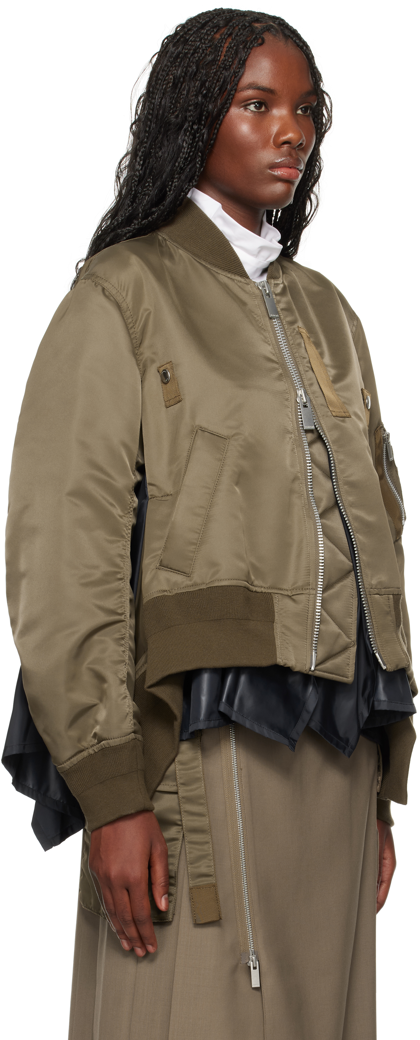 ブルゾン Sacai Two-Tone Wool Bomber Jacket Sacai Two-tone Wool Bomber Jacket | italist