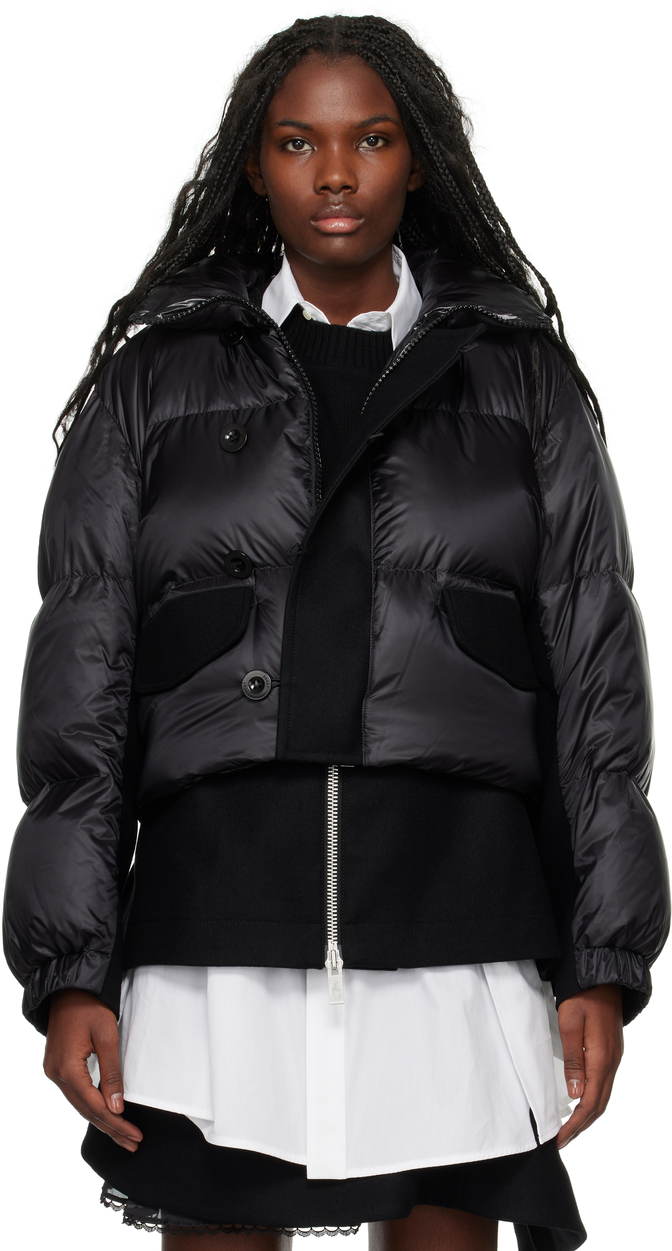 Sacai Black Down Puffer Jacket - Coats