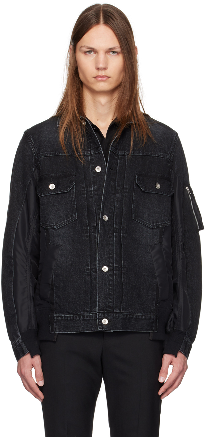 【送料&関税込】Sacai Black Wool Denim Jacket Sacai Black Paneled Denim Jacket - Jackets - Compare Prices