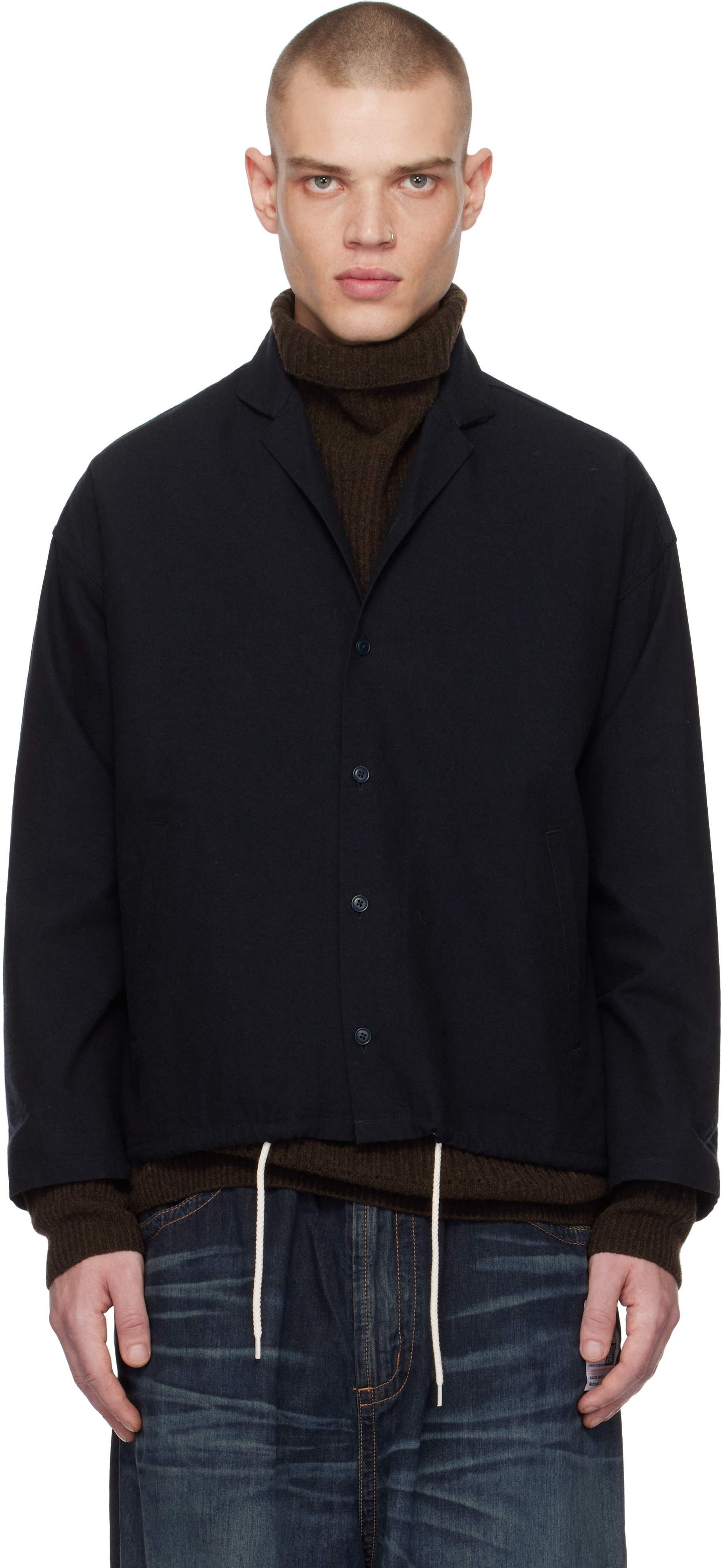 Navy Cotton Wool Deck Jacket – On Sale Now with Up to 76% Off