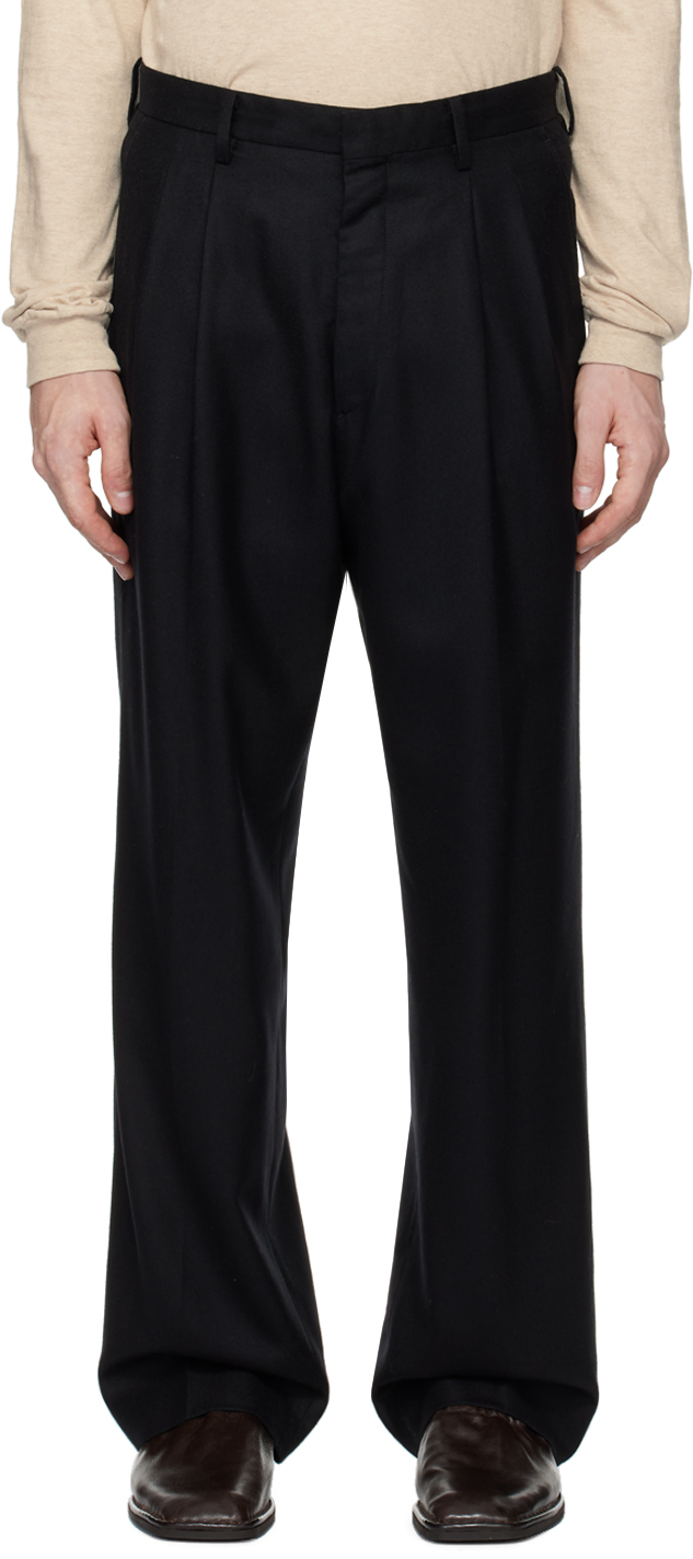 AURALEE Black Super Light Wool Trousers - Activewear