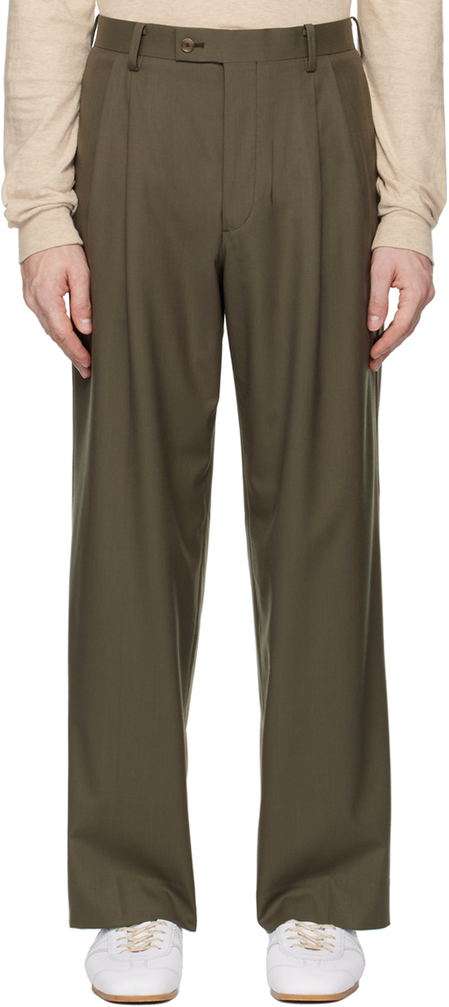 スーツ AURALEE25ssSuperFine TropicalWool Slacks AURALEE Khaki Super Fine Tropical Wool Trousers - Pants