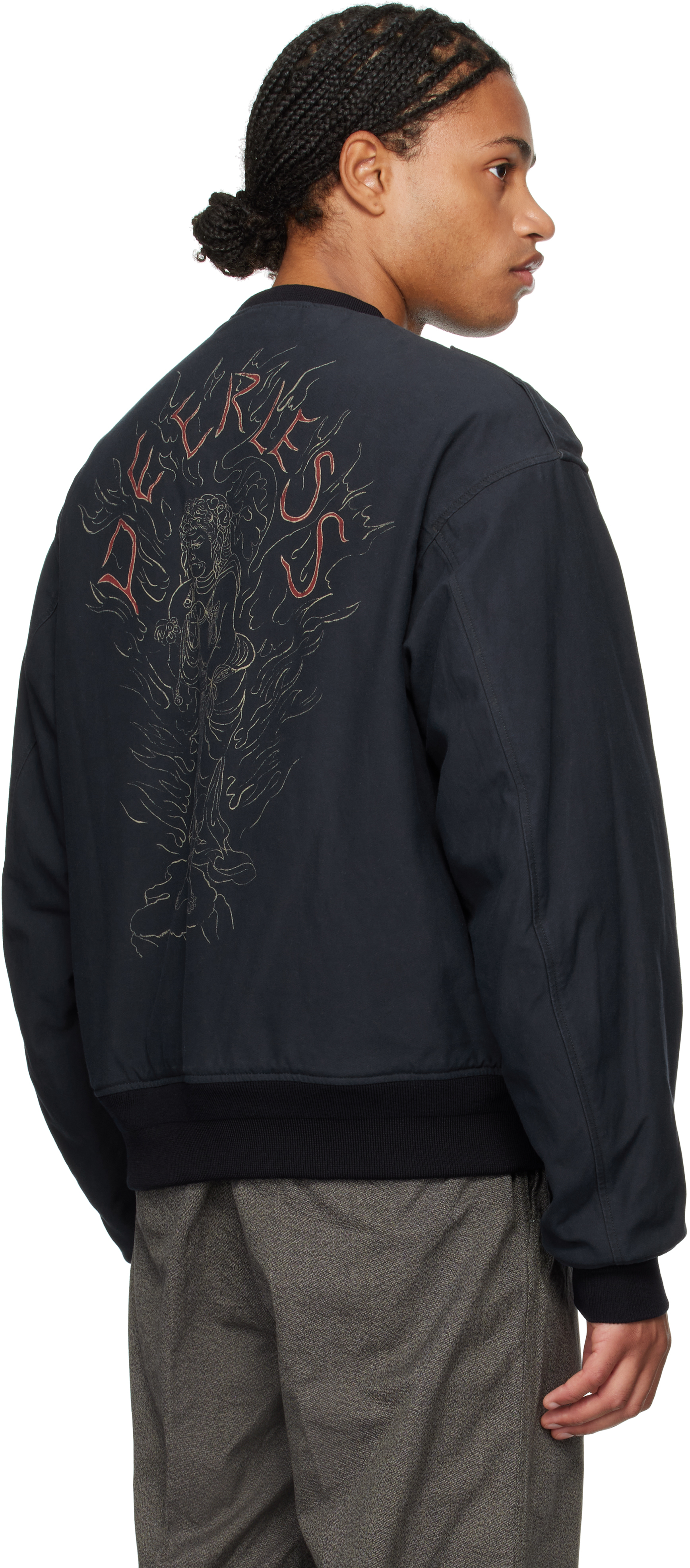 VisVim Navy Gunner Acala Reversible Bomber Jacket - Jackets - Free