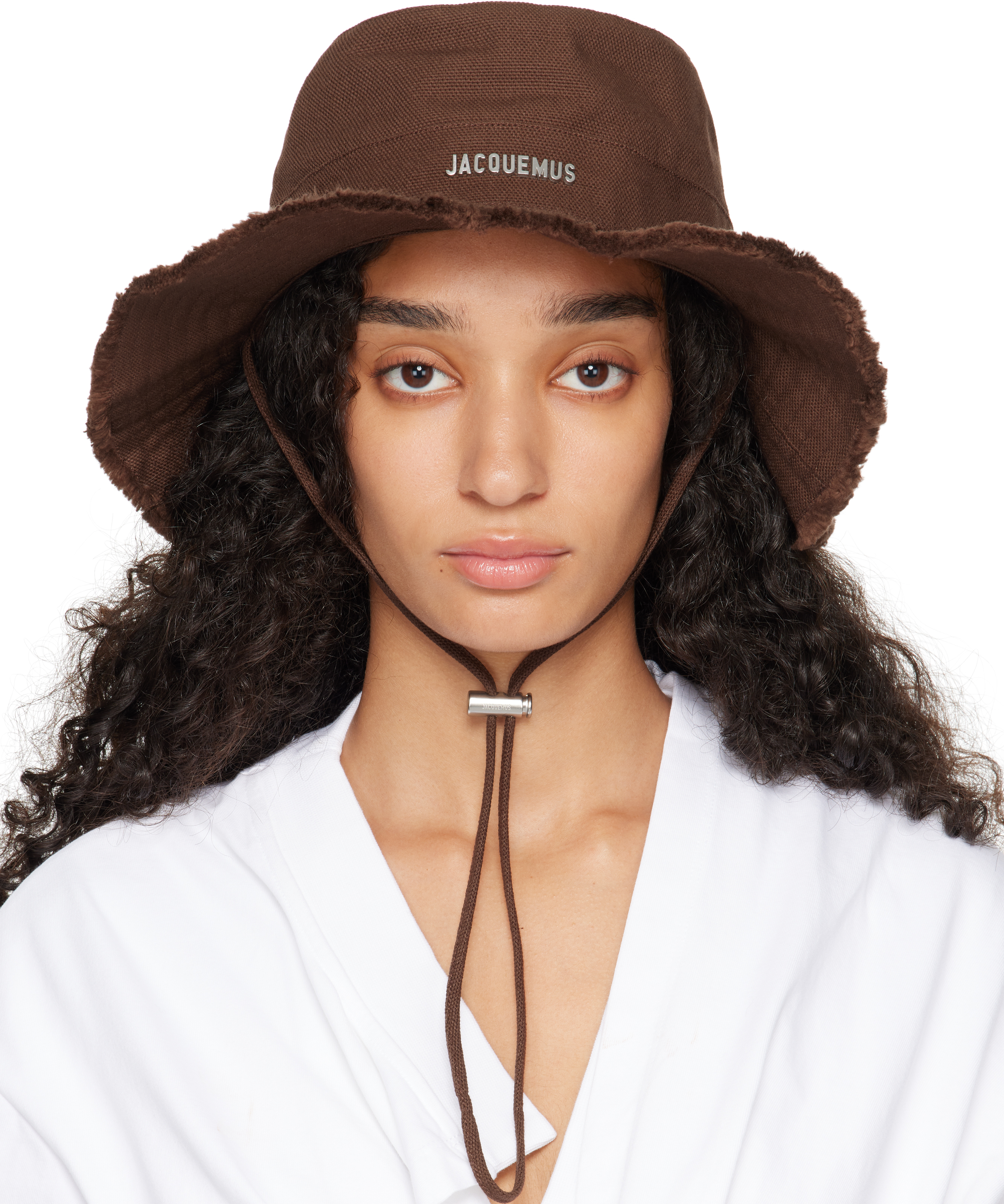 JACQUEMUS bucket hat. Jacquemus La Chapeau Vela Striped Raffia Bucket Hat | Neiman  main image 3