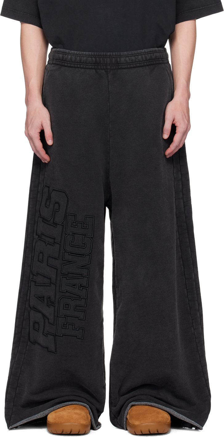 パンツ VETEMENTS BLACK LARGE LOGO TRACKPANTS XS Vetements Black Spellout Sweatpants | eBay