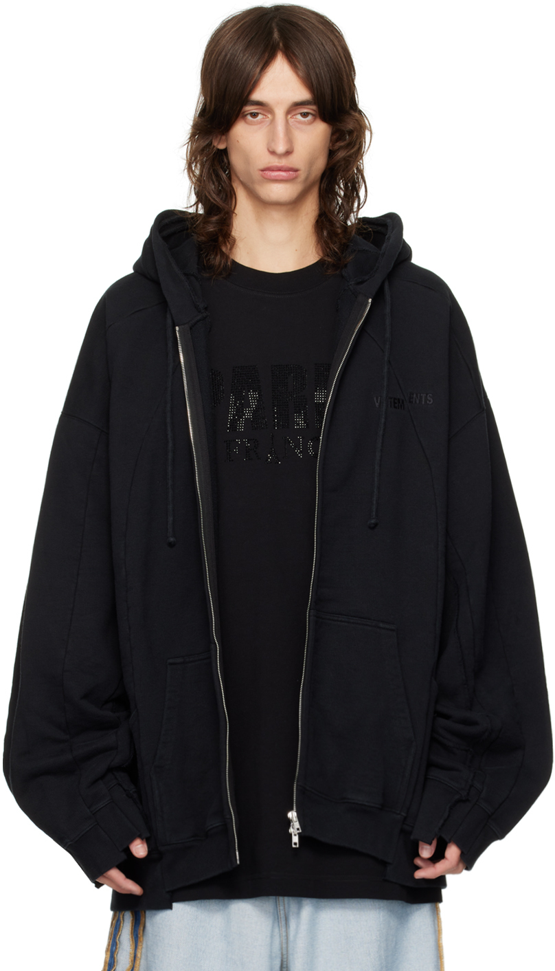 トップス VETEMENTS 23SS CUT-UP ZIP-UP HOODIE Online Cut-Up Zip-Up Hoodie Red | The Webster