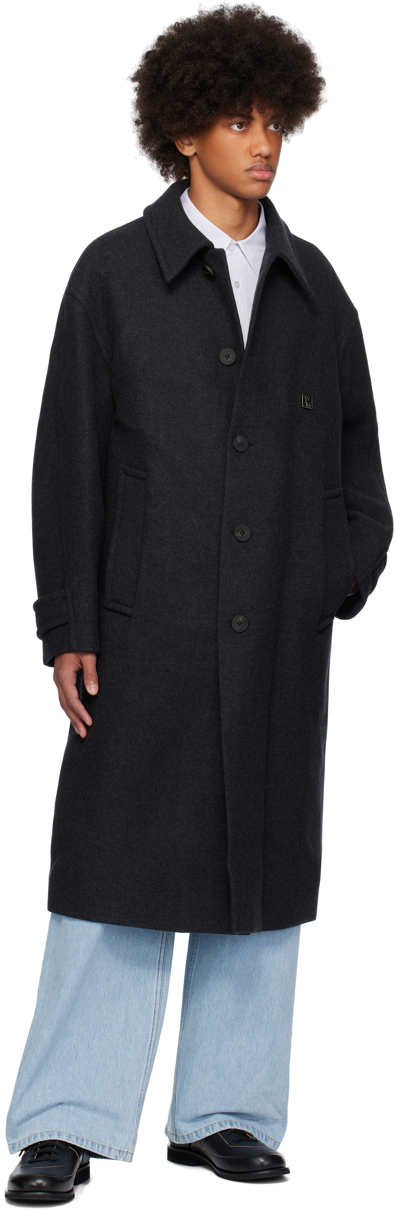 Shop Gray Wool Balmacaan Coat on Sale at BeyondStyle – Get 58% Off