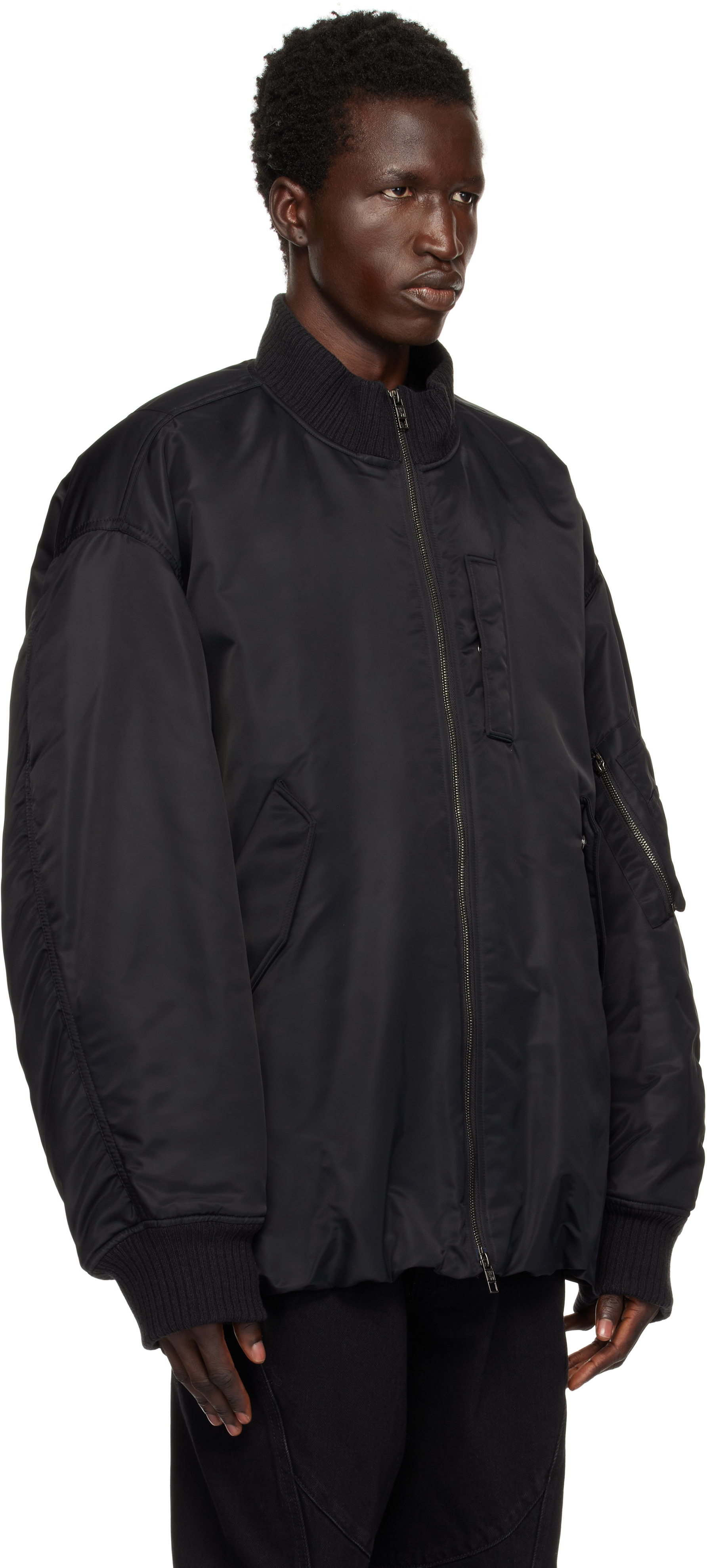 Black Over Fit MA-1 Bomber Jacket – On Sale Now with Up to 69% Off