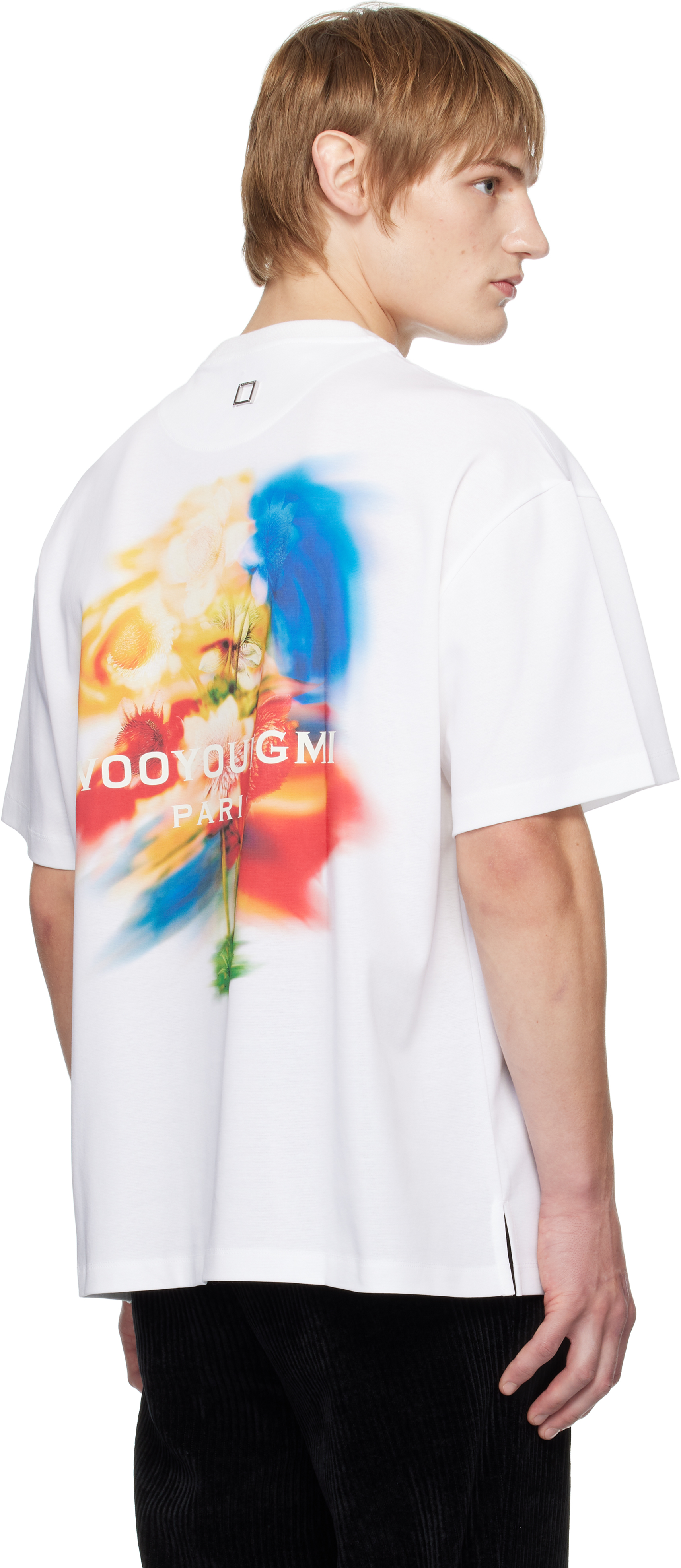 Wooyoungmi White Swaying Flower Back Logo T-shirt - T-Shirts