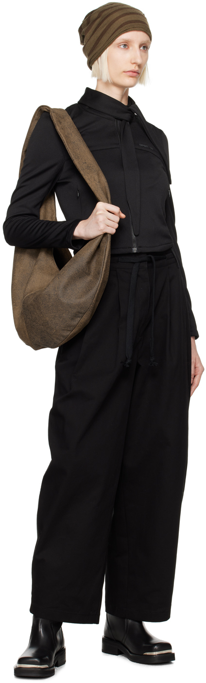 【OPEN YY】24FW TIE ZIP TRAINING JACKET, BLACK OPEN YY Black Tie Zip Training Jacket - Jackets - BeyondStyle