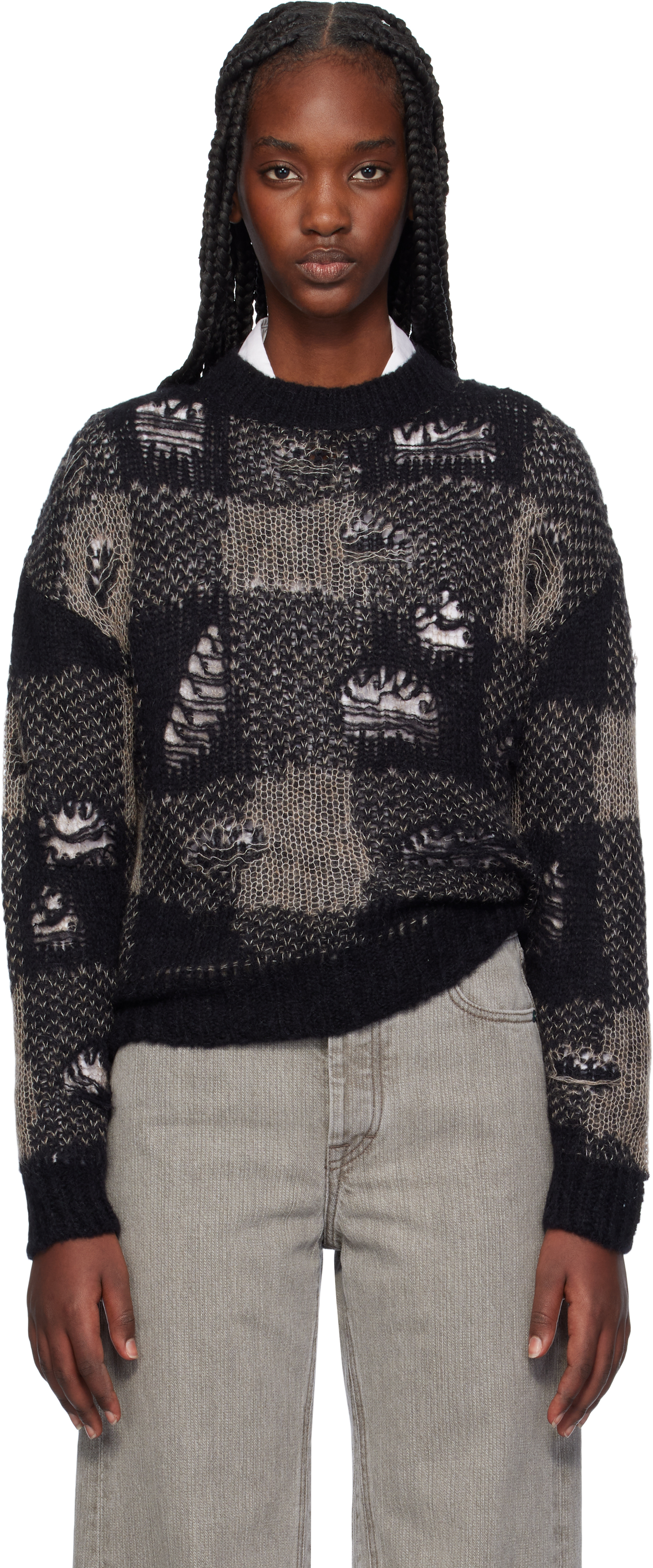 トップス OUR LEGACY SONAR ROUNDNECK 44 Our Legacy Black Sonar Roundneck Sweater - Sweaters - Save