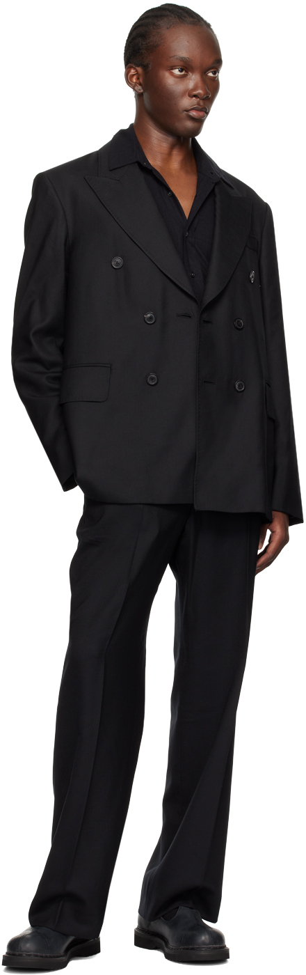 Our Legacy Black Unconstructed DB Blazer - Suits - BeyondStyle
