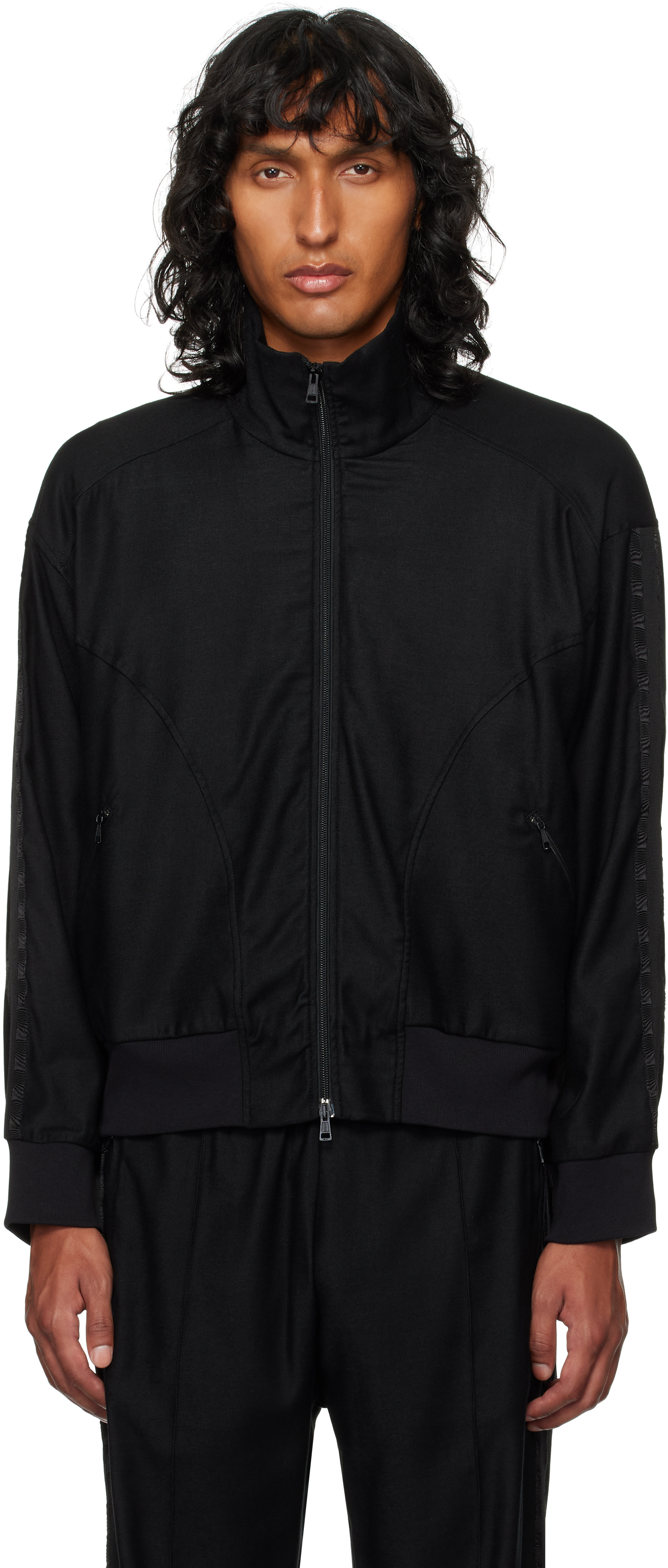 週末限定価格!transport track jacket black Shop Black Jersey Track Jacket on Sale at BeyondStyle – Get