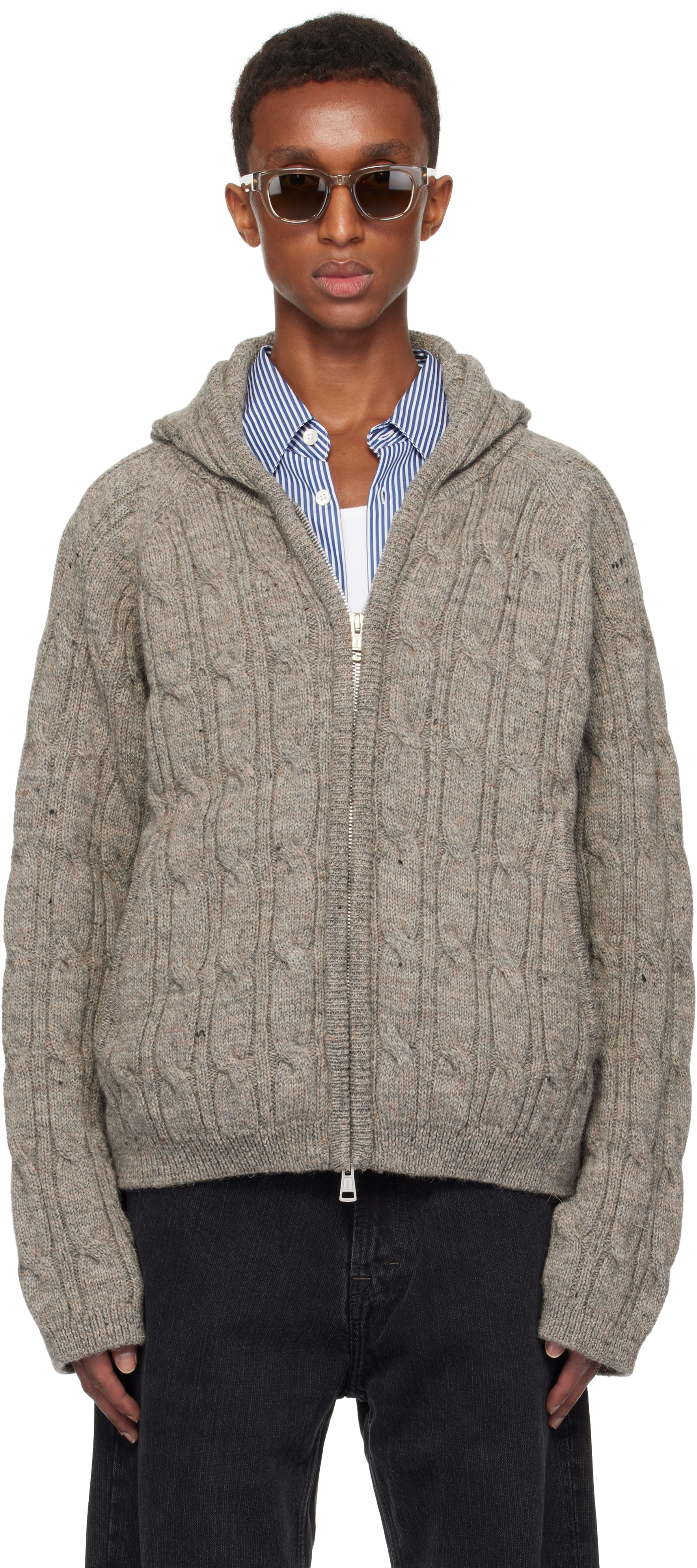 トップス our legacy Level hoodie Our Legacy - Level Hood Dark Grey Melange Dry Cotton