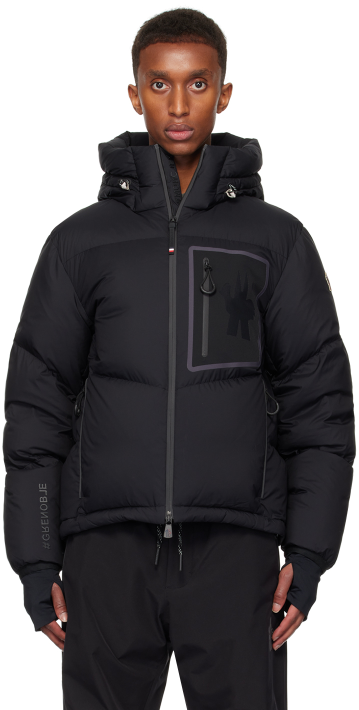 Moncler Black Mandres Down Jacket - Coats - BeyondStyle