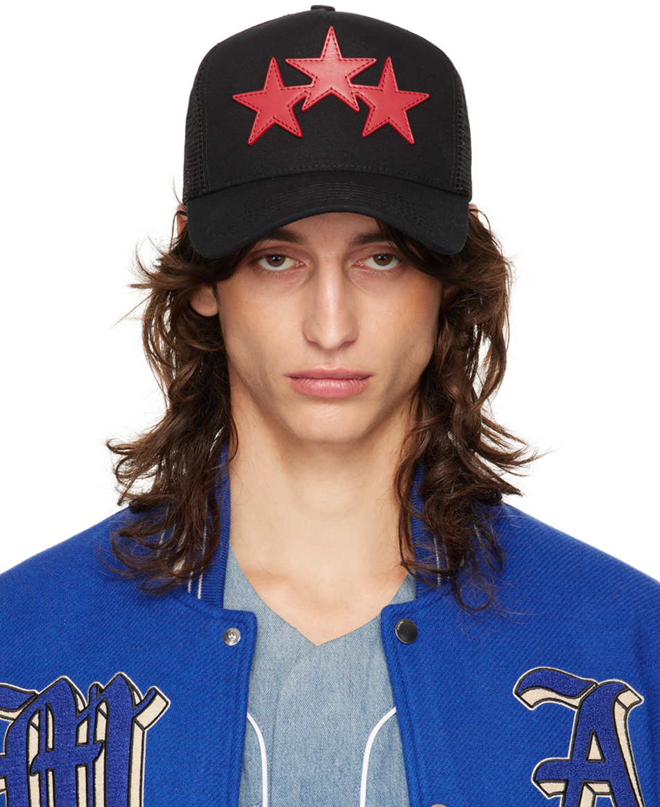 Shop Black & Red 3 Star Trucker Cap on Sale at BeyondStyle