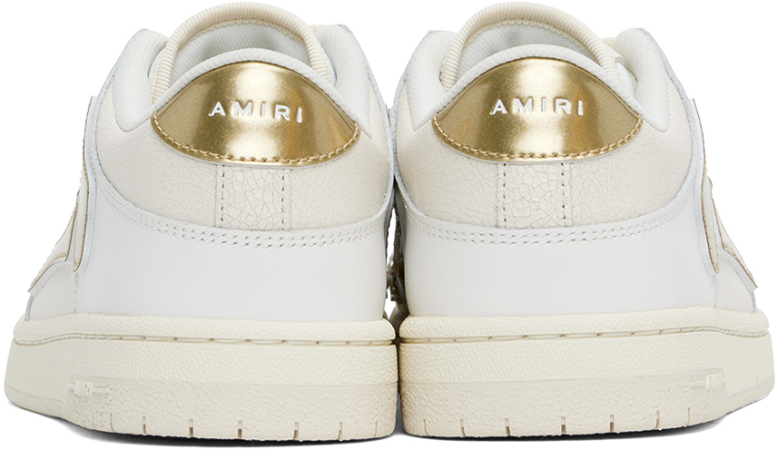 AMIRI White & Gold Metallic Skel Top Low Sneakers - Casual