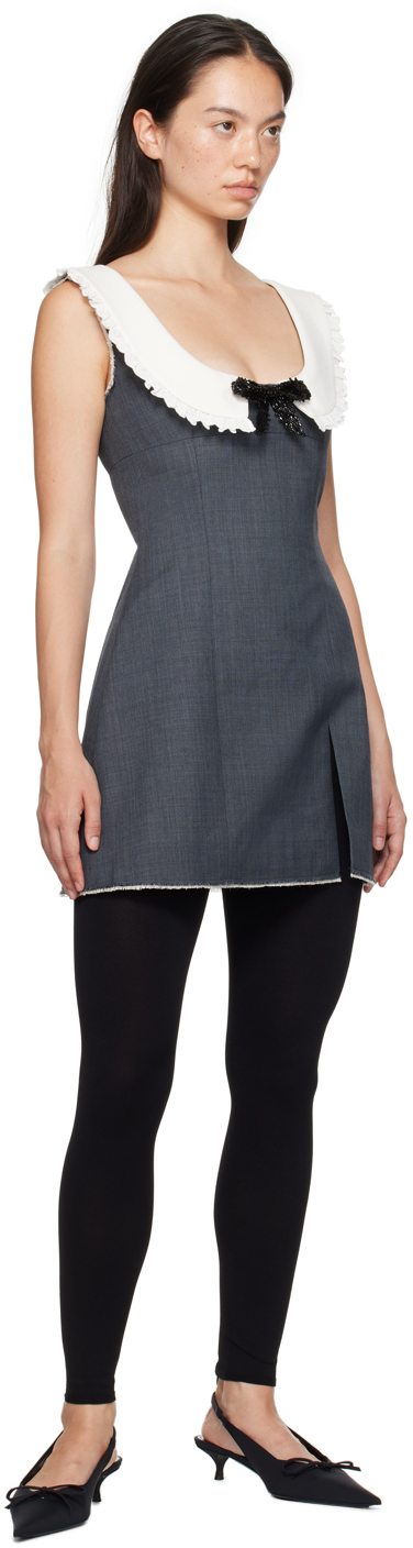 Shushu/Tong Gray Round Neck Sleeveless Minidress - Dresses