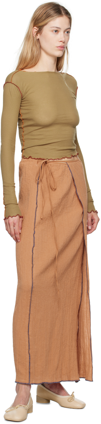 BASERANGE shok wrap skirt ベージュ Baserange Shok Wrap Skirt - Undyed | Garmentory