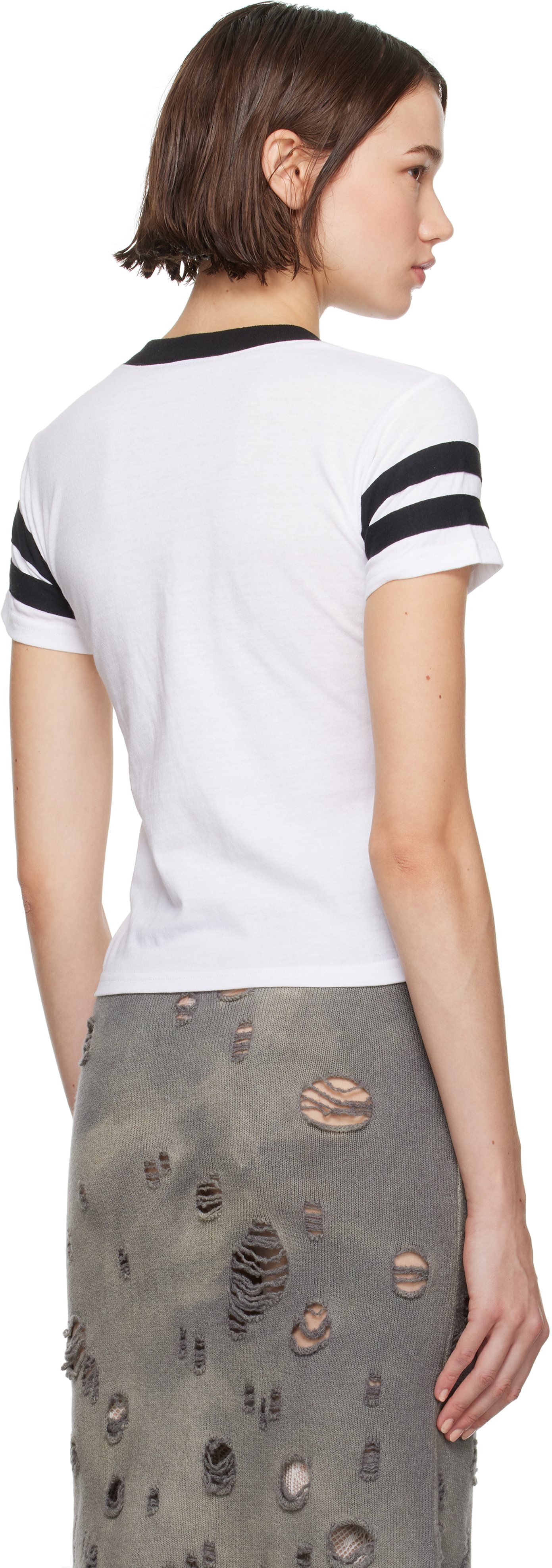 Ashley Williams White Puppy & Kitten Varsity T-shirt - T