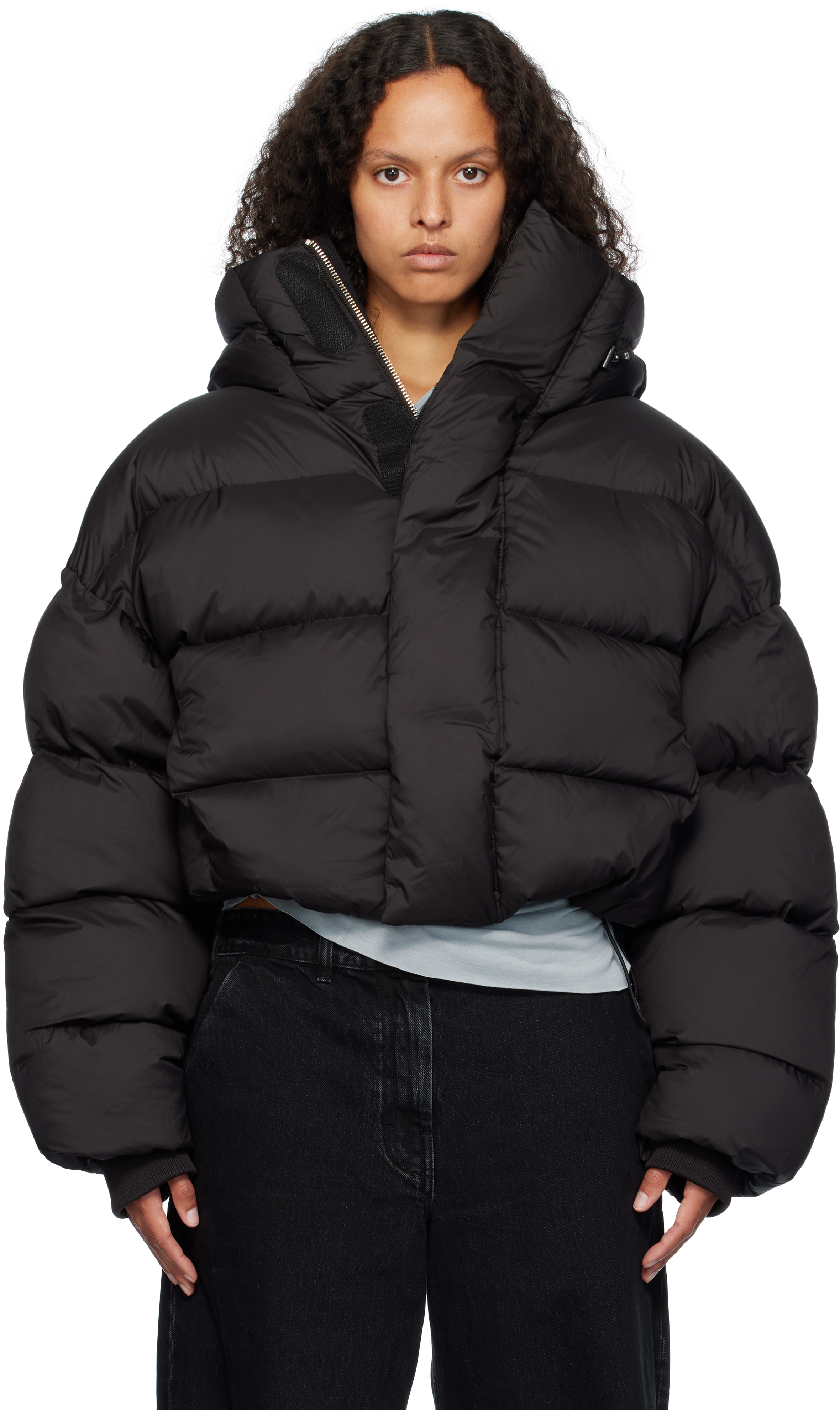 Black MML Hooded Down Puffer Jacket – On Sale Now with Up to 60