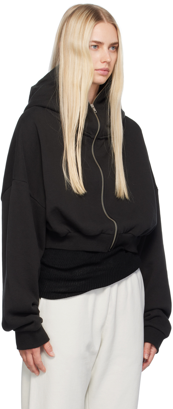 トップス ENTIRE STUDIOS Cropped Full Zip Entire Studios Gray Cropped Full Zip Hoodie - Hoodies