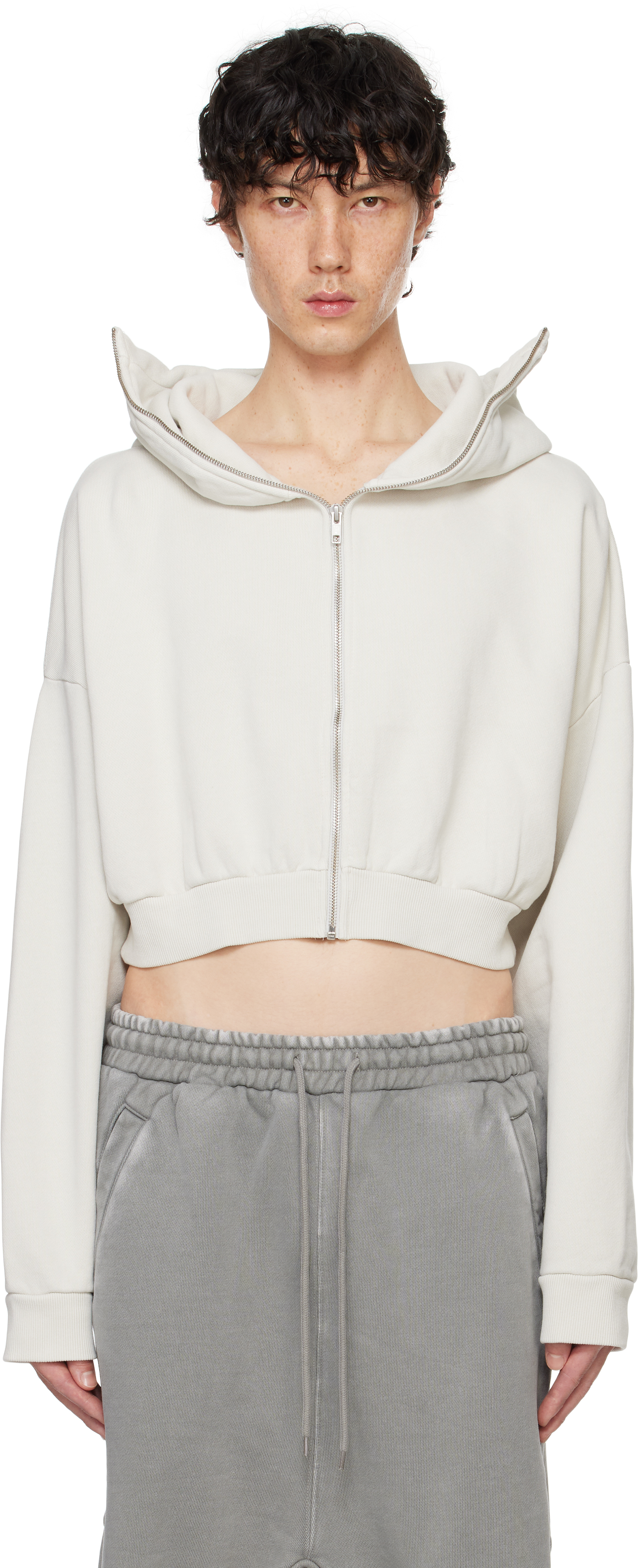 ❤︎Entire Studios Cropped Full Zip XXS ENTIRE STUDIOS Cropped Full Zip Hoodie | Green | FARFETCH