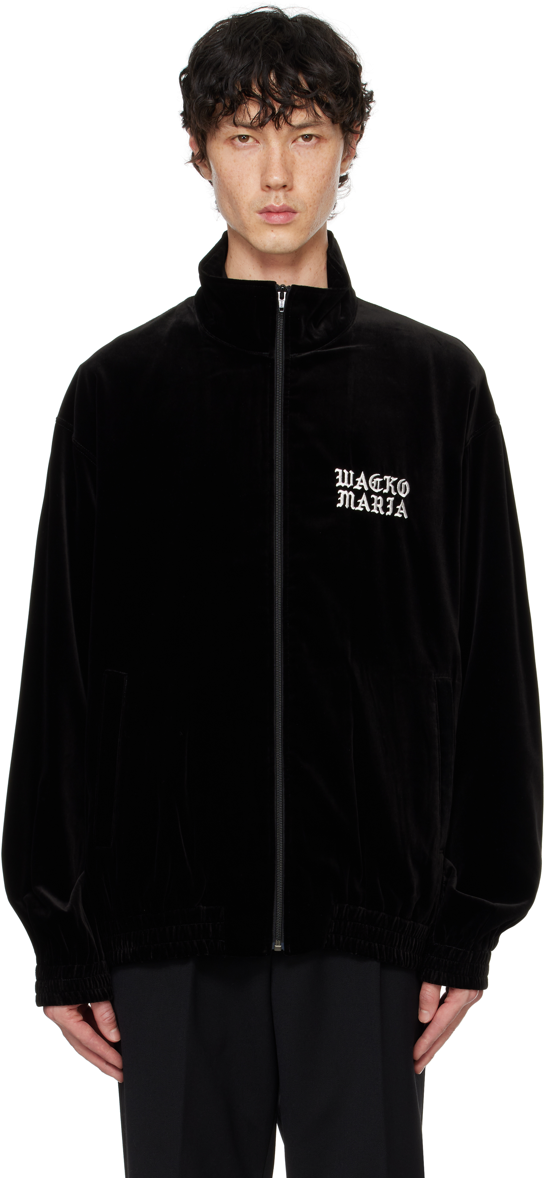2024fw ワコマリア VELVET TRACK JACKET サイズM Wacko Maria Black Velvet Track Jacket - Jackets - BeyondStyle