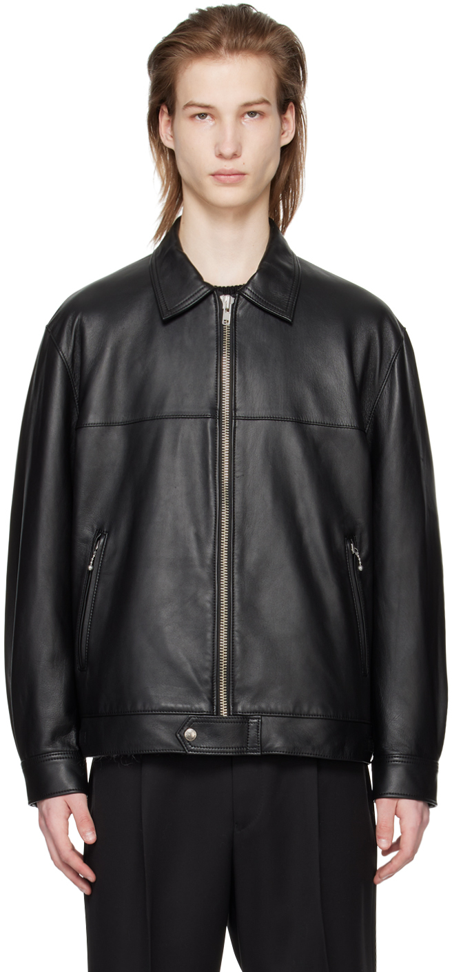 ジャケット・アウター WACKO MARIA LEATHER JACKET Black Zip Leather Jacket – On Sale Now with Up to 44% Off