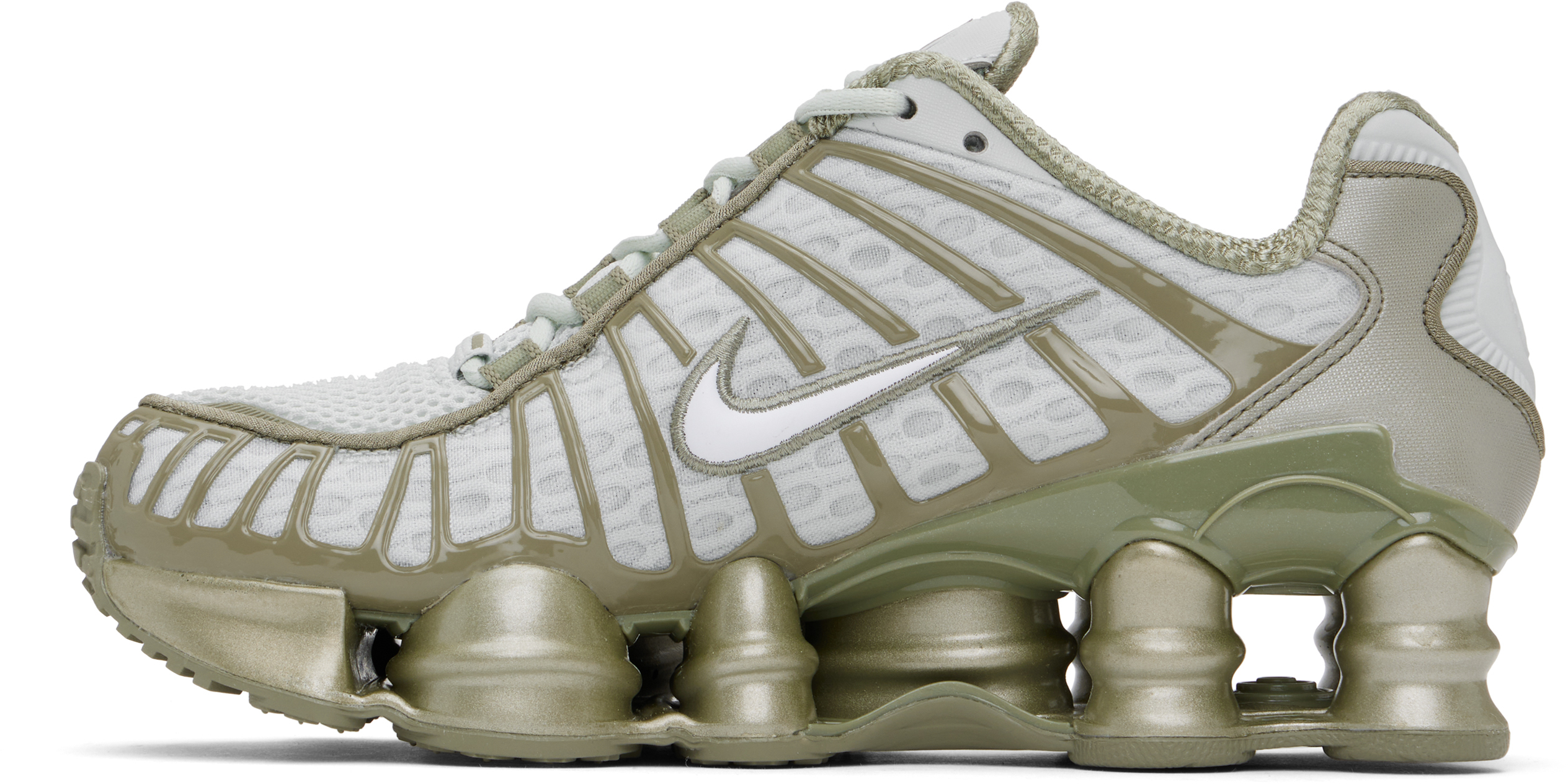 NIKE Silver & Khaki Shox TL Sneakers - Sports Shoes