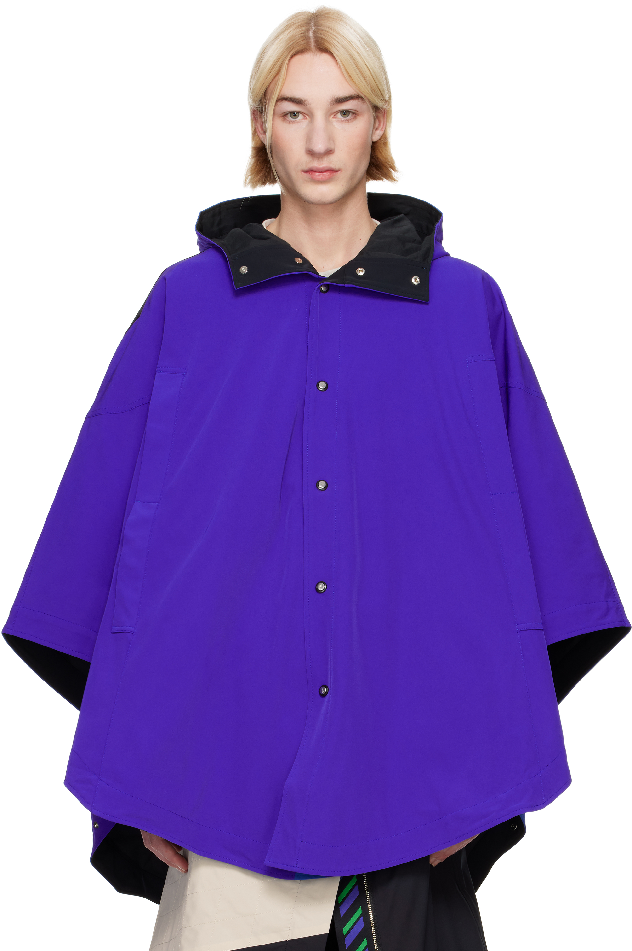 Shop NOVALIS Blue Heveanoid Cape Reversible Jacket on Sale at