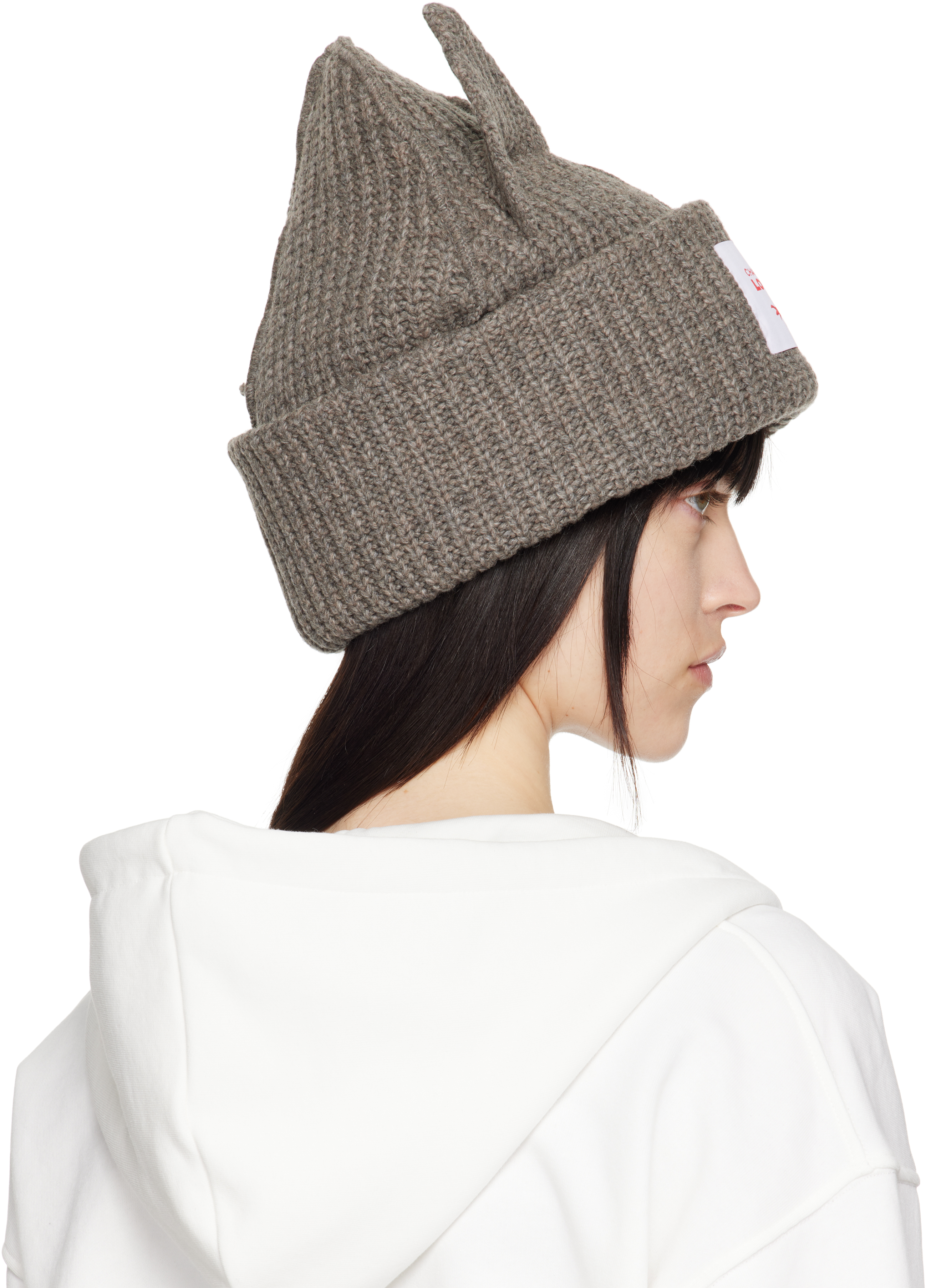 Charles Jeffrey Loverboy Gray Supersized Chunky Ears Beanie - Hats