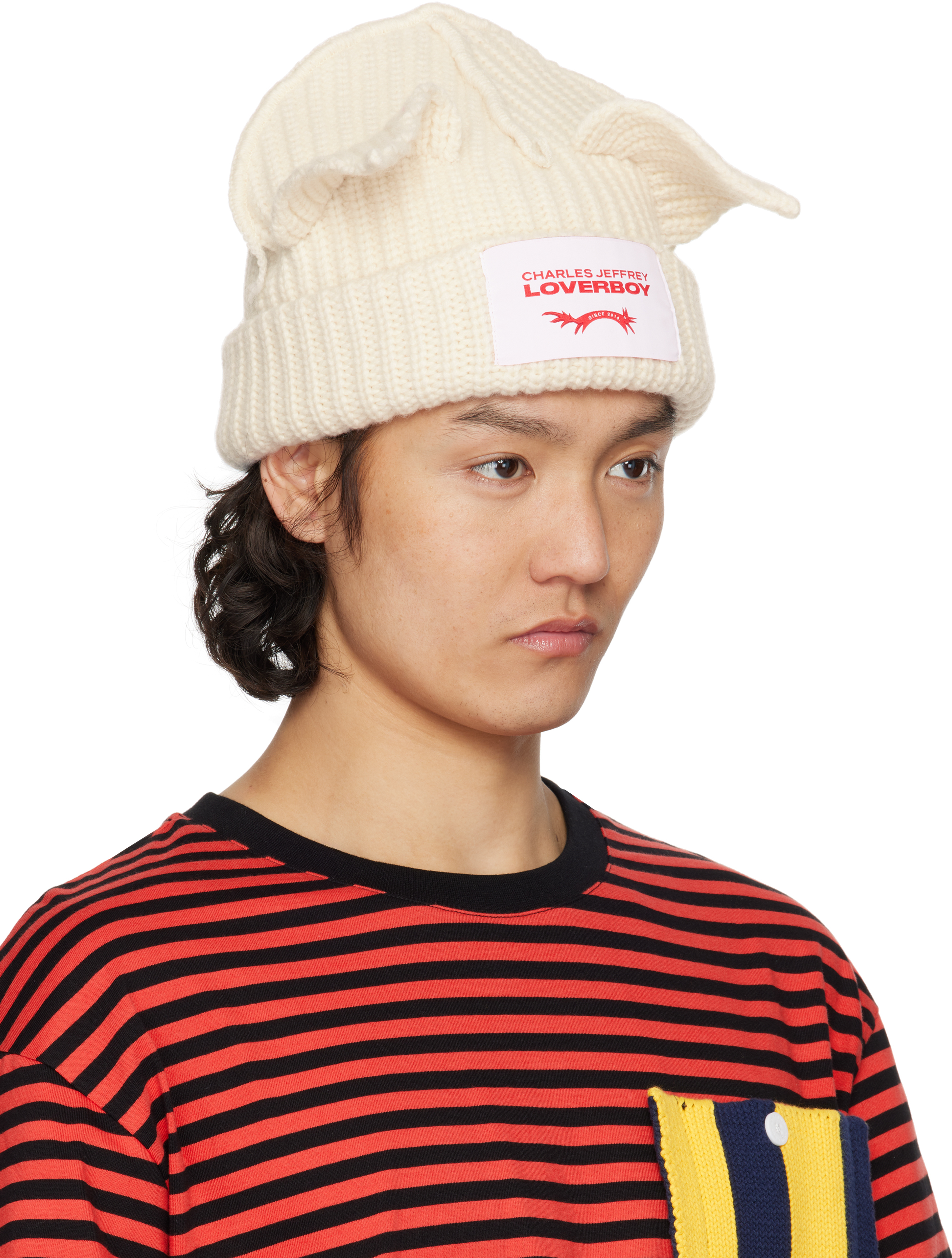 White Chunky Ears Beanie – On Sale Now with Up to 46% Off