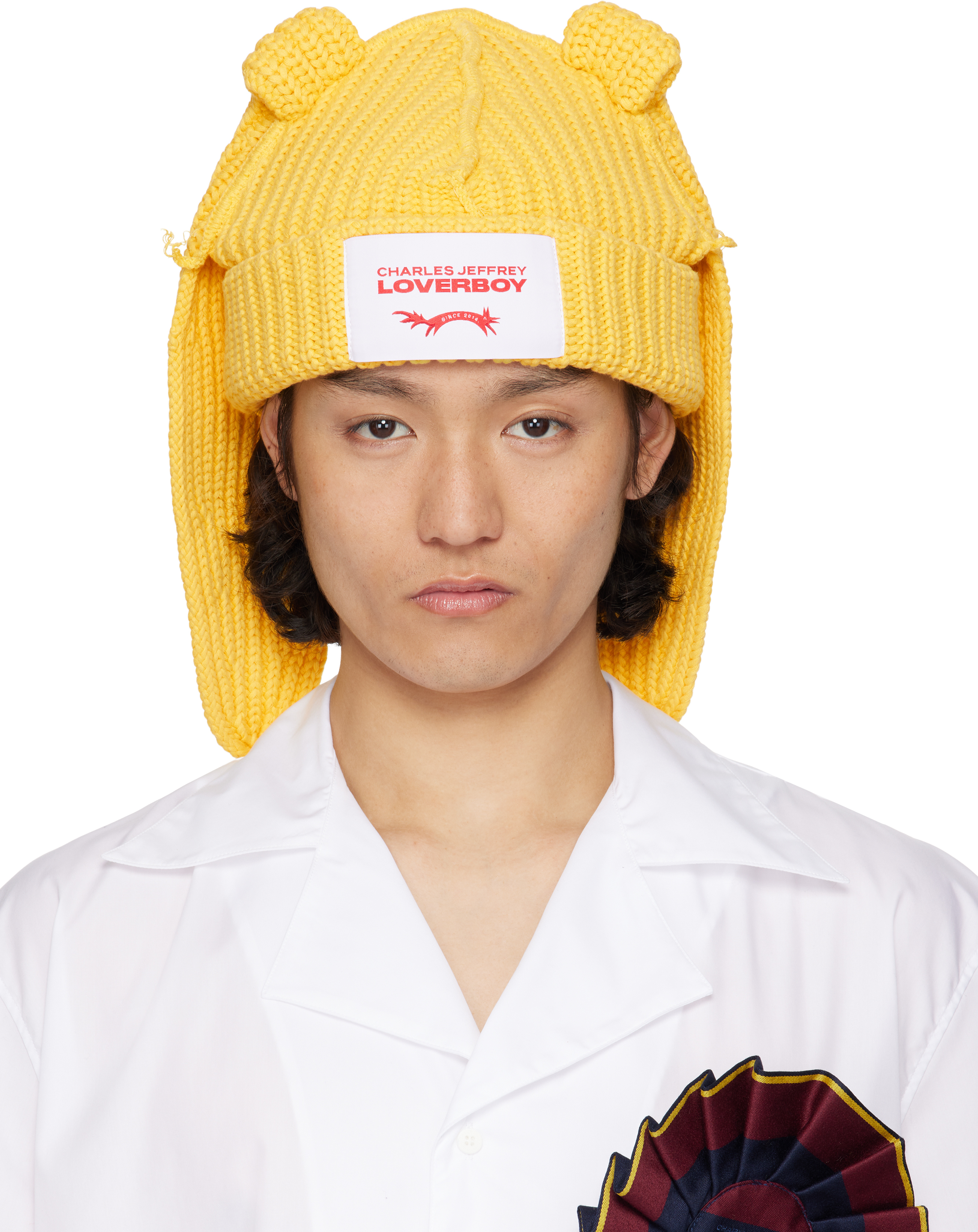 帽子 Charles Jeffrey LOVERBOY CHUNKY RABBIT Charles Jeffrey LOVERBOY Black Chunky Rabbit Beanie Charles