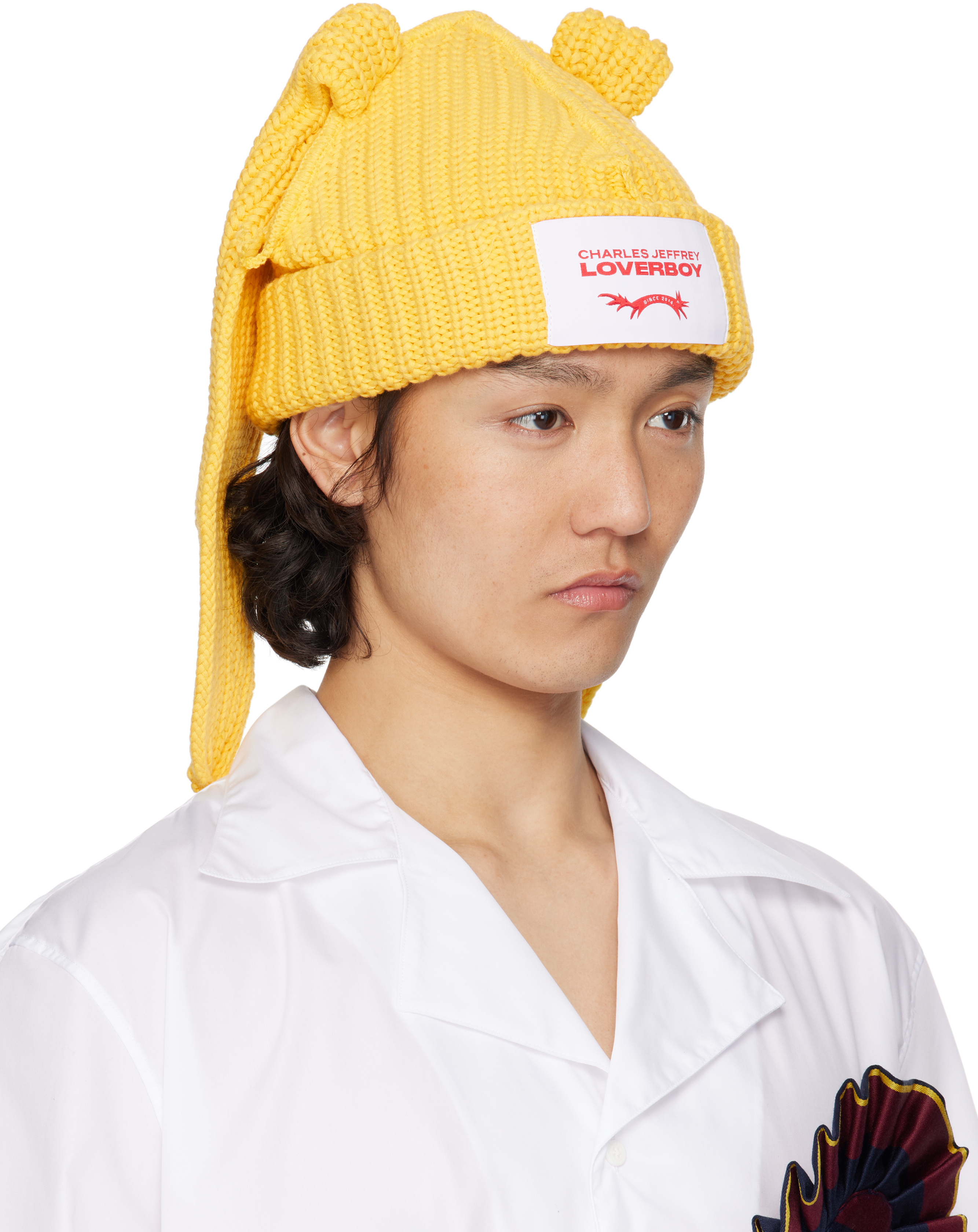 Shop Yellow Chunky Rabbit Beanie on Sale at BeyondStyle