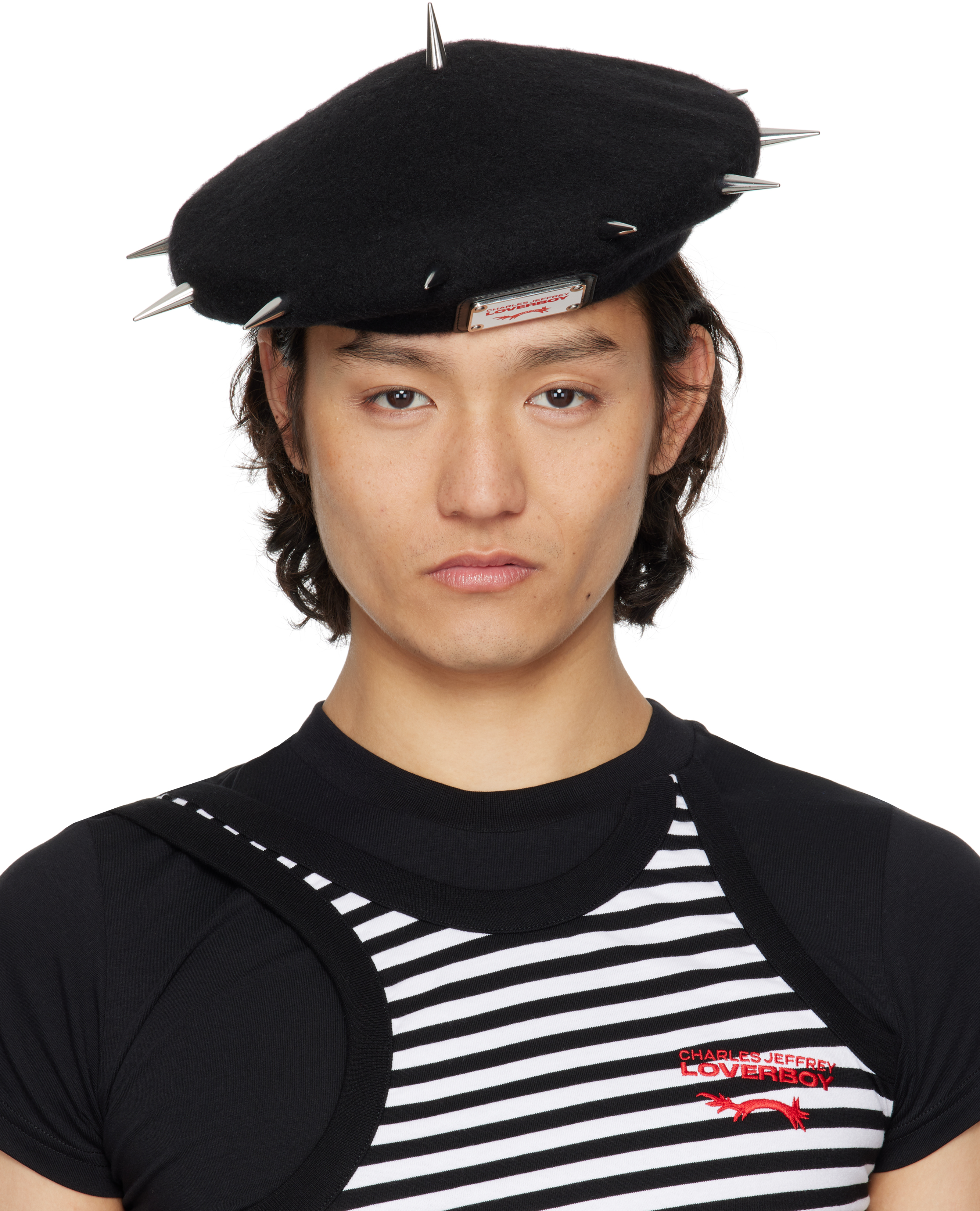 Charles Jeffrey LOVERBOY ベレー帽 Charles Jeffrey Loverboy Black Spikey Beret - Hats - Compare