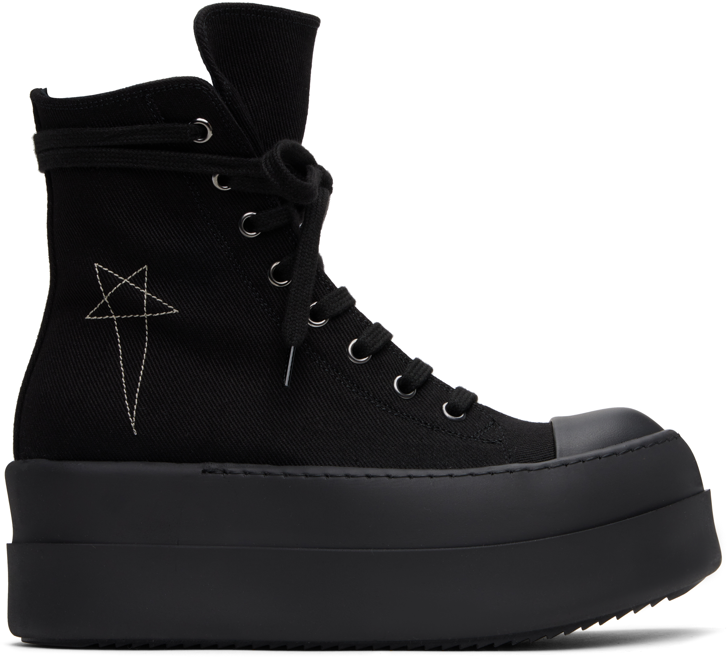【RICK OWENS】DRKSHDW Hollywood Double Bumper Sneaks Black Hollywood Double Bumper Sneakers by Rick Owens DRKSHDW